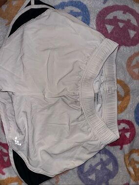 bcg White Athletic Running Shorts with Black Trim